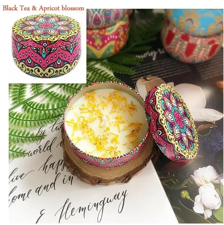 Exquisite Floral Candle in Durable Tin
