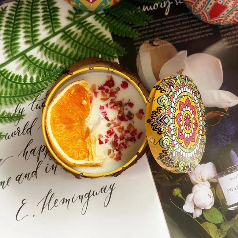 Exquisite Floral Candle in Durable Tin