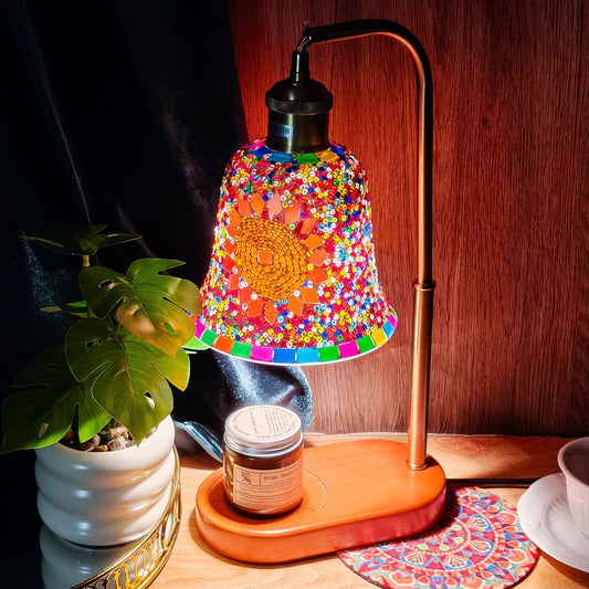 Bohemian Stained Glass Wax Melting Lamp