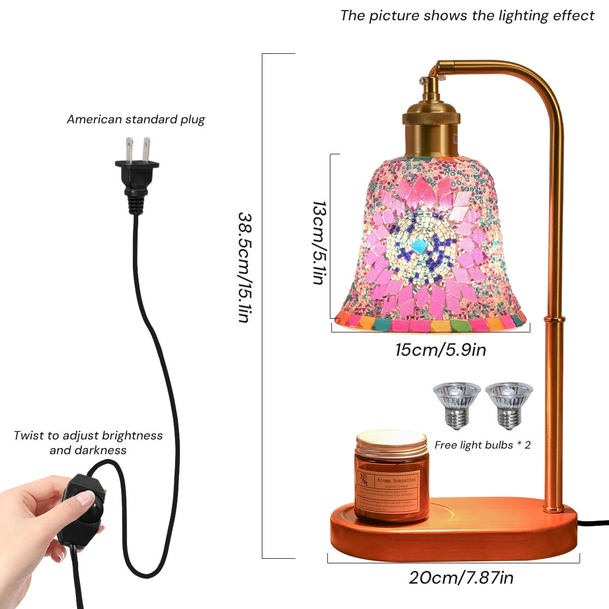 Bohemian Stained Glass Wax Melting Lamp