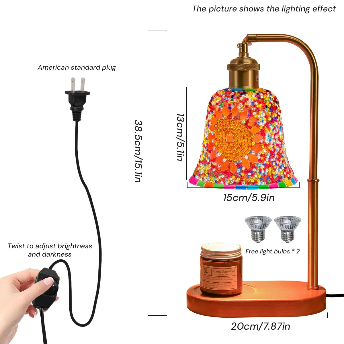 Bohemian Stained Glass Wax Melting Lamp