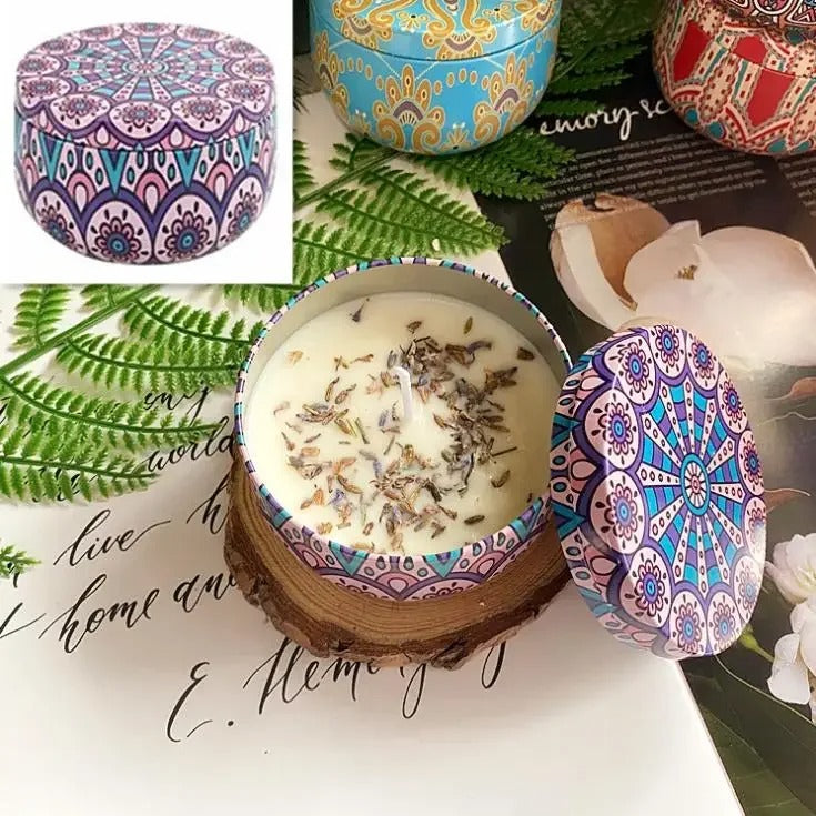 Exquisite Floral Candle in Durable Tin
