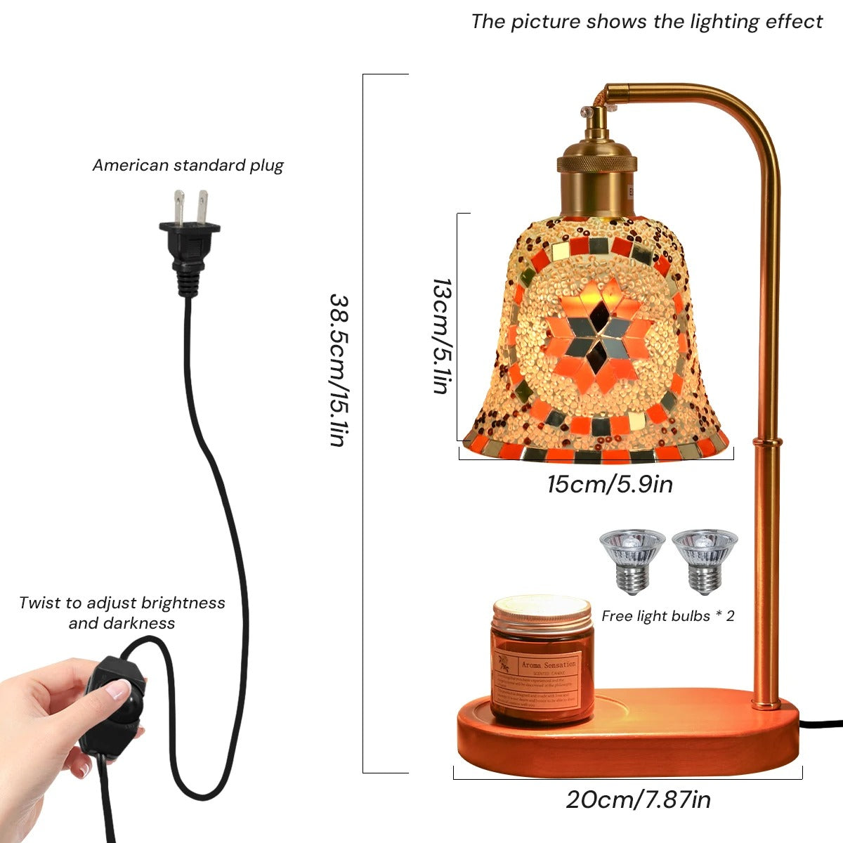 Bohemian Stained Glass Wax Melting Lamp