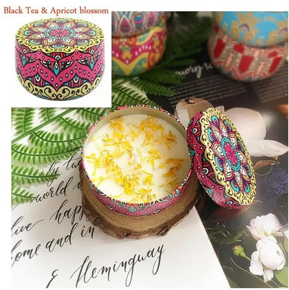 Exquisite Floral  Candle in Durable Tin