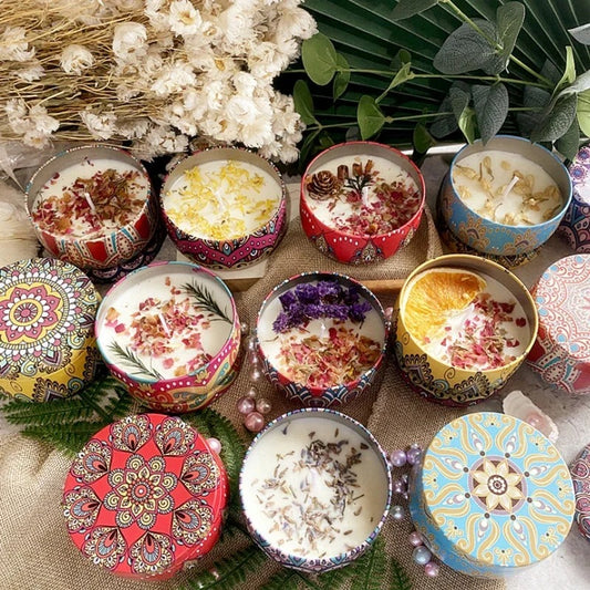 Exquisite Floral  Candle in Durable Tin