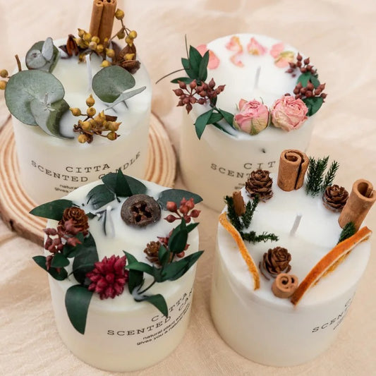 Romantic  Soy Wax Scented Pillar Candle