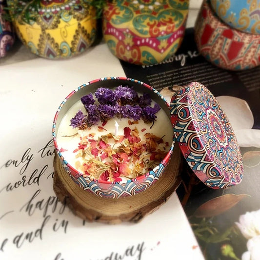 Exquisite Floral  Candle in Durable Tin