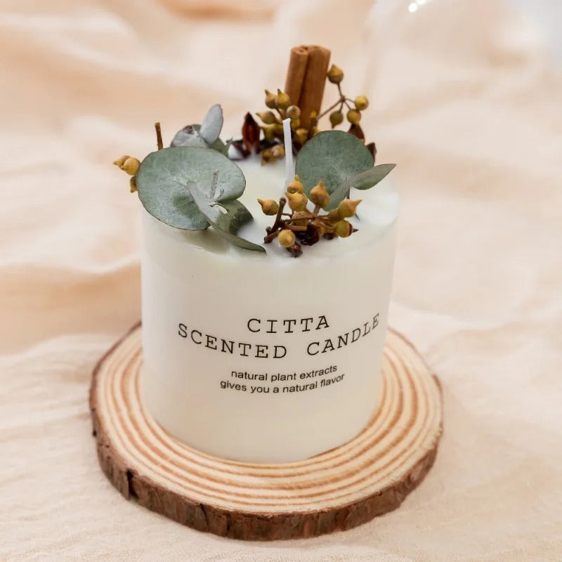 Romantic  Soy Wax Scented Pillar Candle