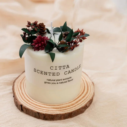 Romantic  Soy Wax Scented Pillar Candle